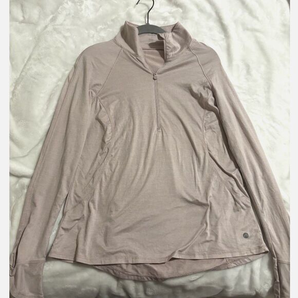 Apana Women’s M Mauve Quarter Zip Pilatescore Athleisure Soft Minimalist Workout - Picture 4 of 8